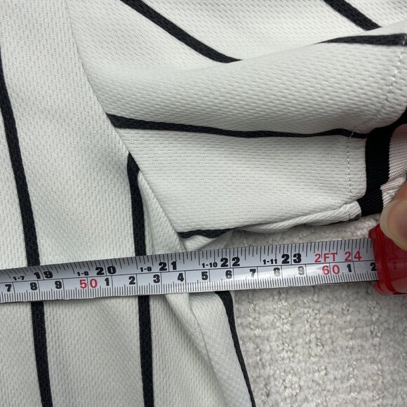 URBN IDNTY Baseball Jersey LA Los Angeles Button Up White / Black Striped Men S - Picture 10 of 16